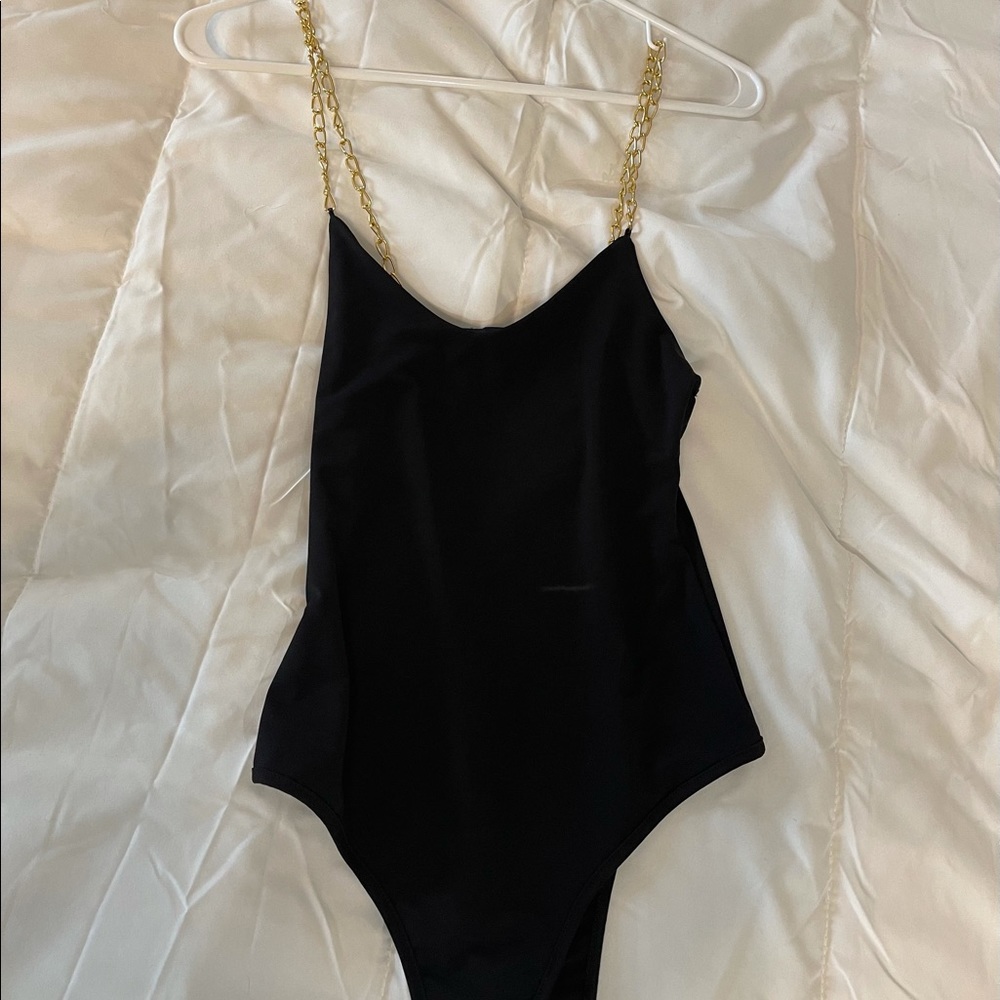 Gold chain body suit